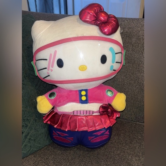 Hello Kitty Other - Hello Kitty Color-Block Plush Doll in White, Pink, Yellow, Teal, Blue